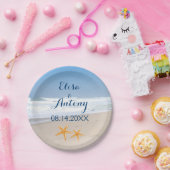 ヒトデの行先ビーチ結婚式 ペーパープレート (パーティー)