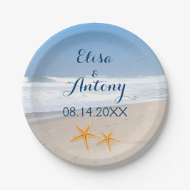 ヒトデの行先ビーチ結婚式 ペーパープレート