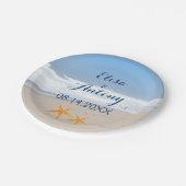 ヒトデの行先ビーチ結婚式 ペーパープレート (アングル)