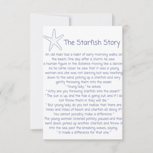 ヒトデの詩、ヒトデの物語、里親の贈り物 (正面)