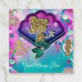 ヒトデの誕生日を保持する金きらめく人魚のメイド フェイバータグ (裏面)