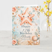 ヒトデの誕生日 カード (黄色い花)