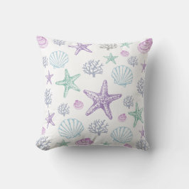 ヒトデの貝模様（紫） クッション
