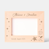 ヒトデの貝殻と真珠7x5 レーザー彫刻フレーム (正面)