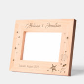 ヒトデの貝殻と真珠7x5 レーザー彫刻フレーム (左)