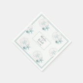 ヒトデの貝殻モダンエレガントビーチ結婚式パーティー スタンダードカクテルナプキン (角)