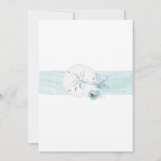 ヒトデの貝殻モダンエレガントビーチ結婚式パーティー 招待状 (裏面)