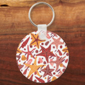 ヒトデの貝殻:スカンジナビアの海模様 キーホルダー (裏面)