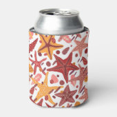 ヒトデの貝殻:スカンジナビアの海模様 缶クーラー (缶正面)