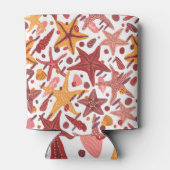 ヒトデの貝殻:スカンジナビアの海模様 缶クーラー (裏面)