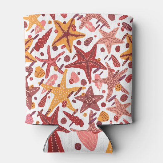 ヒトデの貝殻:スカンジナビアの海模様 缶クーラー (裏面)