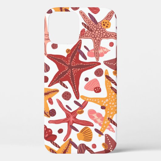 ヒトデの貝殻:スカンジナビアの海模様 Case-Mate iPhoneケース (裏面)