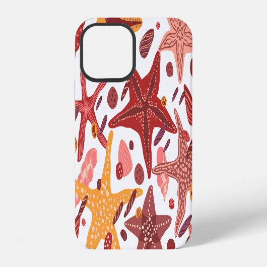 ヒトデの貝殻:スカンジナビアの海模様 iPhoneケース (裏面)
