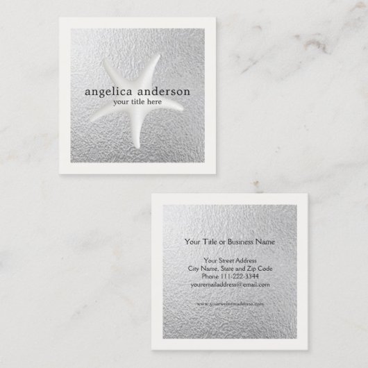 ヒトデの銀ぱく スクエア名刺 (正面/裏面)