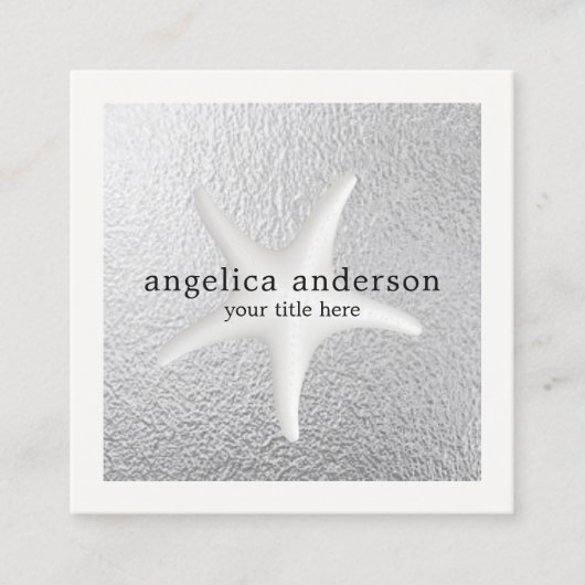 ヒトデの銀ぱく スクエア名刺 (正面)