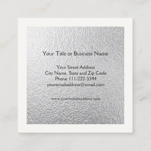 ヒトデの銀ぱく スクエア名刺 (裏面)