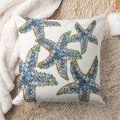 ヒトデの青いラインストーンはアクセサリーを主演します クッション (ブランケット)