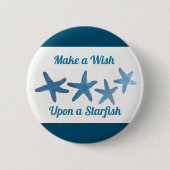 ヒトデの青と白を願う 缶バッジ (正面)
