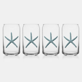 ヒトデの青 ガラス缶