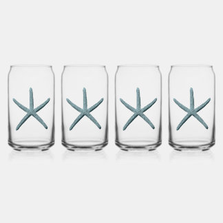 ヒトデの青 ガラス缶