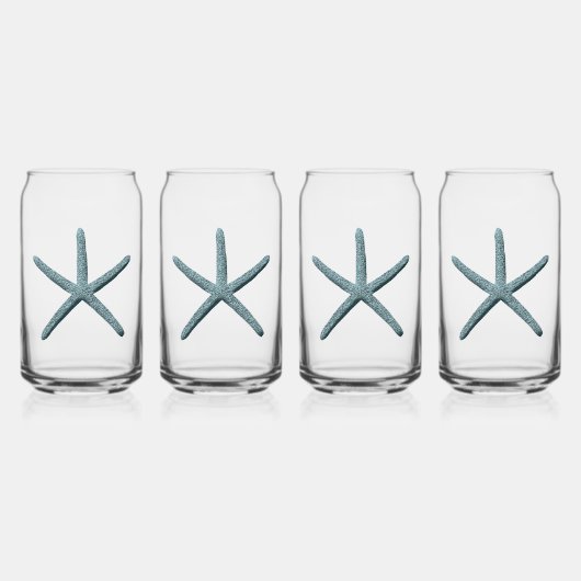 ヒトデの青 ガラス缶 (正面)