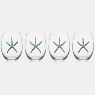 ヒトデの青 ステムなしワイングラス