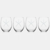 ヒトデの青 ステムなしワイングラス (裏面)