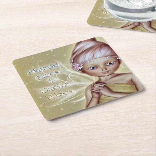 ヒトデの願い スクエアペーパーコースター (アングル)