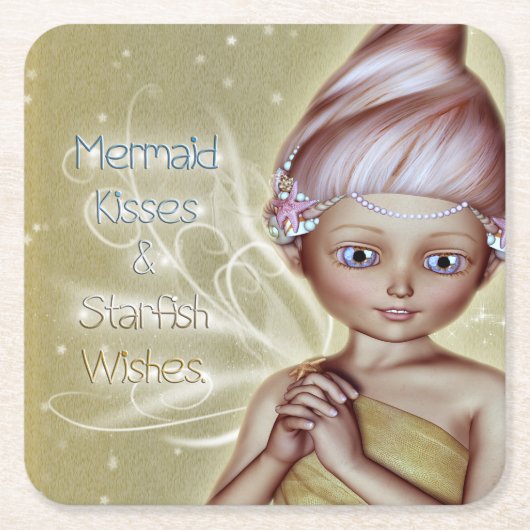 ヒトデの願い スクエアペーパーコースター (正面)