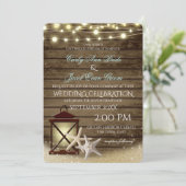 ヒトデの飾りが付いたオーシャンウッドとライト 招待状 (スタンド正面)