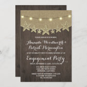 ヒトデの麻のビーチでのエンゲージメントパーティーの招待状 招待状 (正面/裏面)