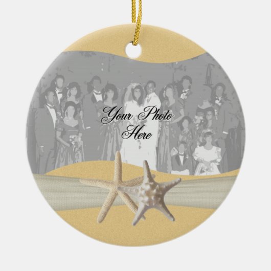 ヒトデの黄色い写真 セラミックオーナメント (正面)