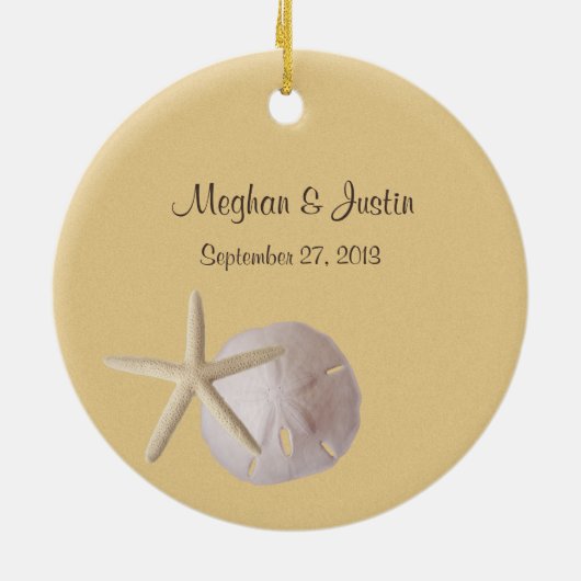 ヒトデの黄色い写真 セラミックオーナメント (裏面)