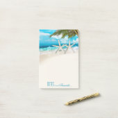 ヒトデはパーソナライズな白い砂のビーチをつなぎます ポストイット (デスク上)