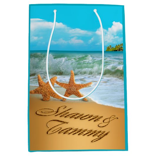 ヒトデは尋ねます私に砂に名前を置くためにつなぎます ミディアムペーパーバッグ (正面)