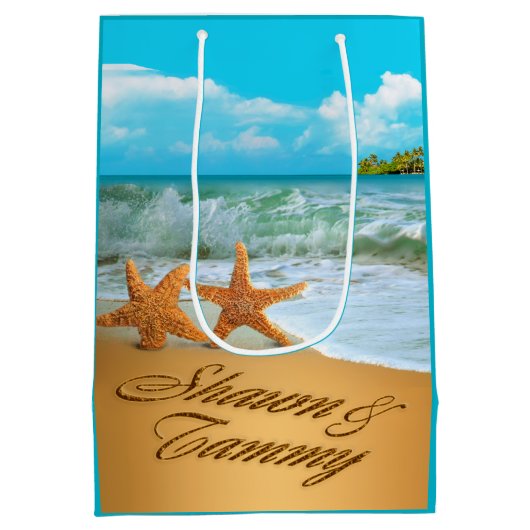 ヒトデは尋ねます私に砂に名前を置くためにつなぎます ミディアムペーパーバッグ (裏面)