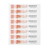 ヒトデは熱帯ビーチRSVP |の珊瑚をつなぎます ラップアラウンド宛名ラベル (シート)