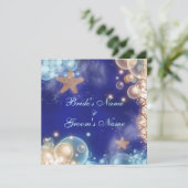 ヒトデは青い珊瑚の結婚式を浜に引き上げます 招待状 (スタンド正面)