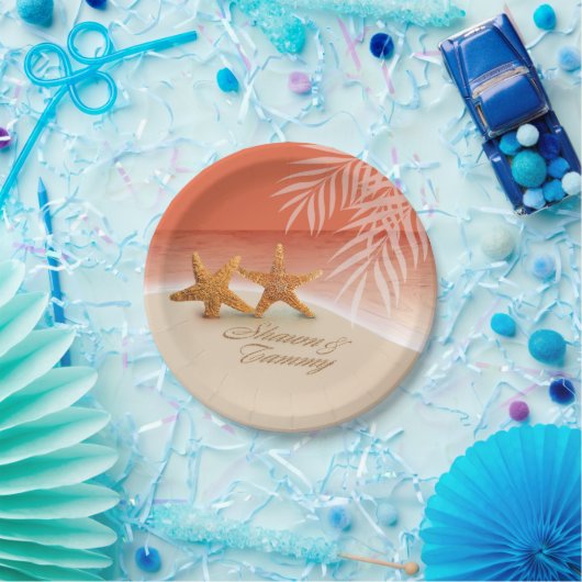 ヒトデは頼みますあなたの名前を砂に置いてもらうためにつなぎます ペーパープレート (パーティー)