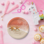 ヒトデは頼みますあなたの名前を砂に置いてもらうためにつなぎます ペーパープレート (パーティー)