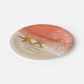 ヒトデは頼みますあなたの名前を砂に置いてもらうためにつなぎます ペーパープレート (アングル)