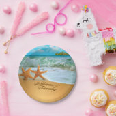 ヒトデは頼みますあなたの名前を砂に置いてもらうためにつなぎます ペーパープレート (パーティー)