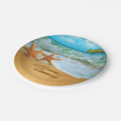 ヒトデは頼みますあなたの名前を砂に置いてもらうためにつなぎます ペーパープレート (アングル)