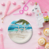 ヒトデは頼みますあなたの名前を砂に置いてもらうためにつなぎます ペーパープレート (パーティー)