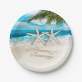 ヒトデは頼みますあなたの名前を砂に置いてもらうためにつなぎます ペーパープレート (正面)