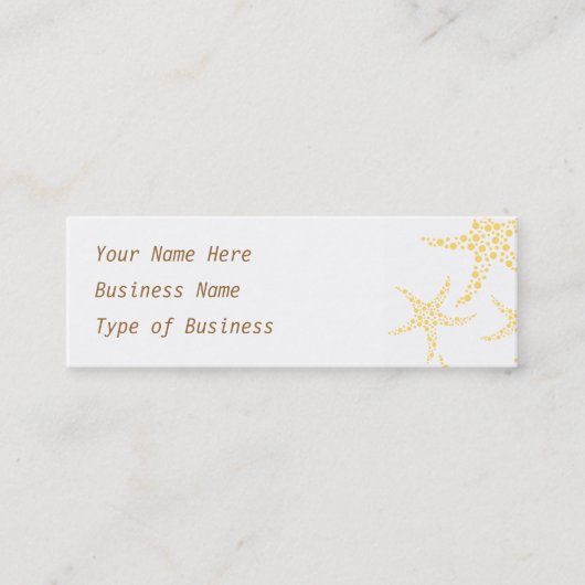 ヒトデは黄色および白で模造します スキニー名刺 (正面)
