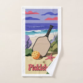 ヒトデを使ったピックボール沿岸パドルシーン ハンドタオル