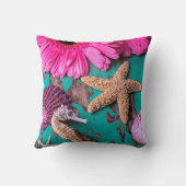 ヒトデを持つピンクの演壇そしてタツノオトシゴ クッション (裏面)