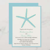 ヒトデアクアマリン結婚式招待状 招待状 (正面/裏面)