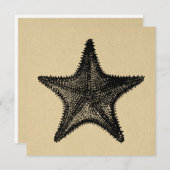 ヒトデイラストレーション海アートヴィンテージヒトデ ノートカード (正面/裏面)